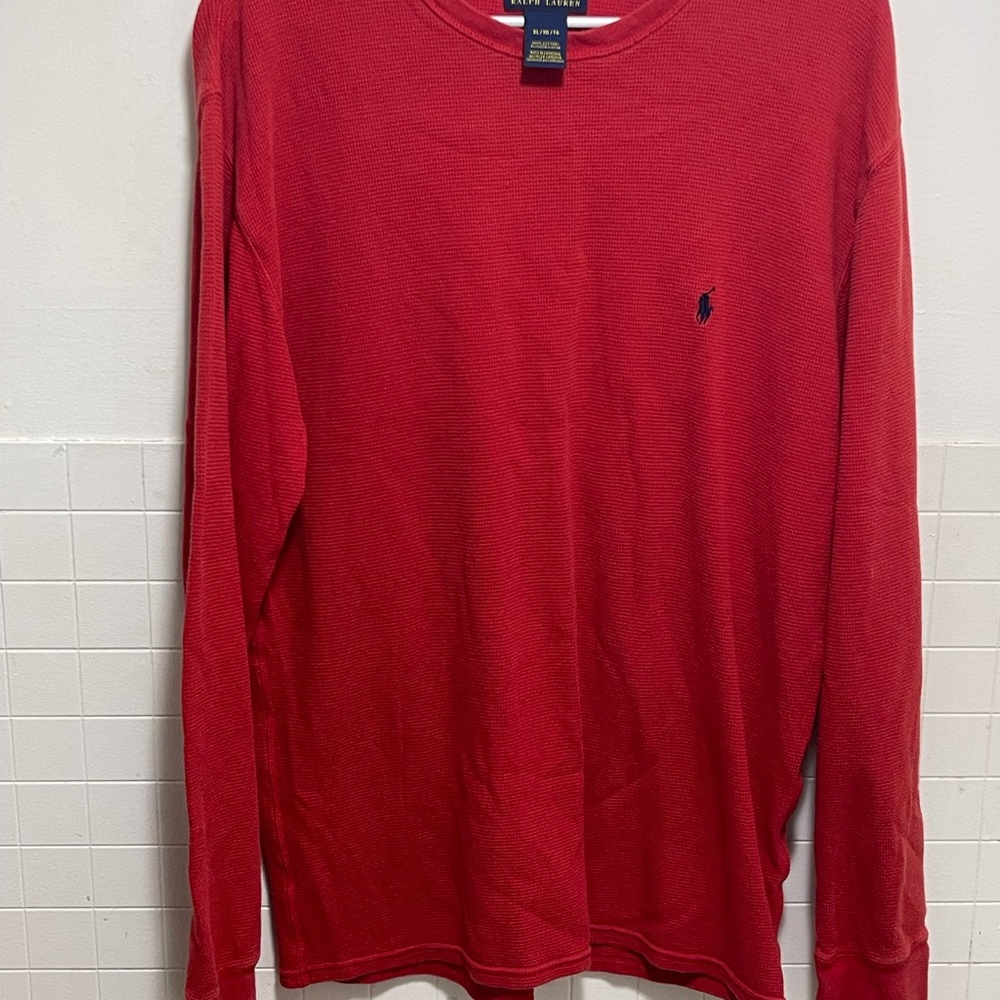 Polo by Ralph Lauren Men's Vibrant Red Long Sleeve Tee